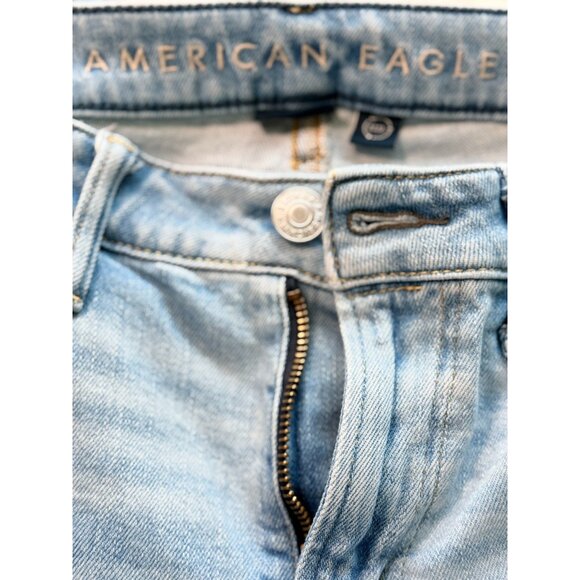 American Eagle Men's Jeans Cotton Blend Blue Size 30x34 Athletic Skinny Distress - Picture 3 of 5